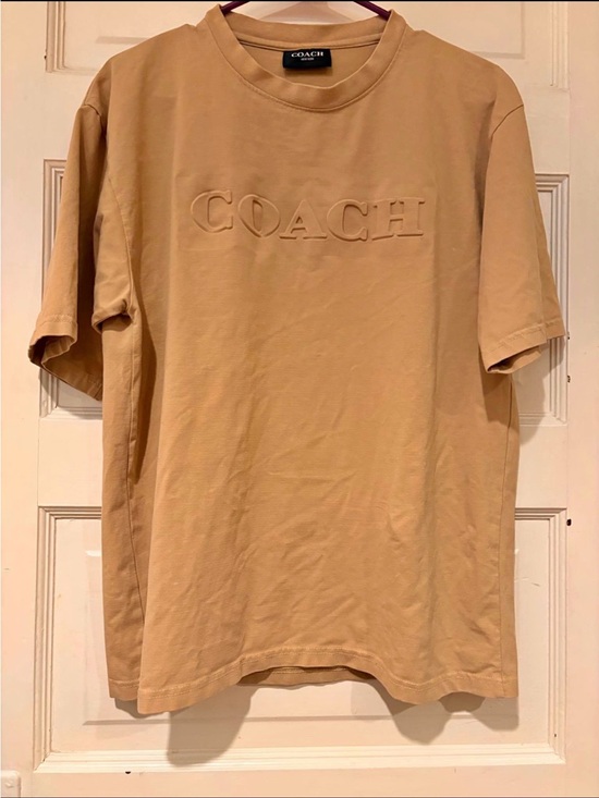 Coach Other - Coach Tan Embossed Logo Short Sleeve Tee